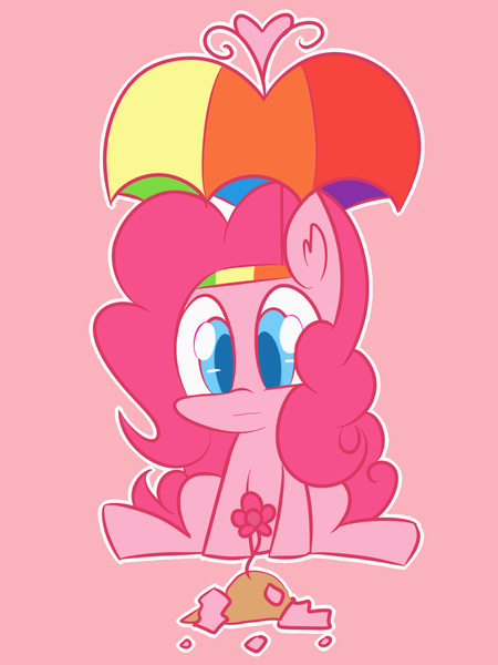 Size: 1024x1365 | Tagged: safe, artist:kty159, derpibooru import, pinkie pie, flower, hat, solo, umbrella hat