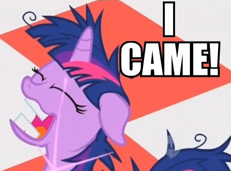 Size: 478x354 | Tagged: cropped, derpibooru import, edit, edited screencap, female, hubble, hub logo, i came, image macro, implied orgasm, lesson zero, screencap, solo, solo female, suggestive, the hub, twilight snapple, twilight sparkle