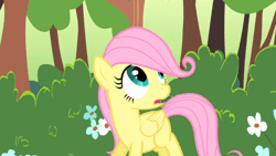 Size: 500x281 | Tagged: animated, blank flank, derpibooru import, female, filly, filly fluttershy, fluttershy, hair flip, safe, screencap, solo, the cutie mark chronicles, younger