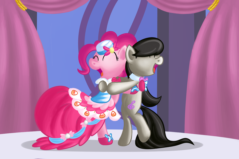 Size: 1800x1200 | Tagged: artist:crazypon3, derpibooru import, hug, octavia is inkie pie, octavia melody, pinkie pie, safe, sisters