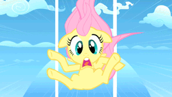 Size: 650x366 | Tagged: animated, derpibooru import, female, filly, filly fluttershy, fluttershy, safe, scared, screencap, solo, the cutie mark chronicles, younger, zoom