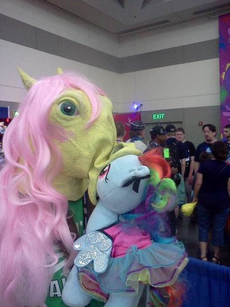 Size: 1280x1707 | Tagged: bronycon, build-a-bear, cosplay, derpibooru import, female, fluttershy, hoers mask, human, irl, irl human, kissing, lesbian, merch kissing, photo, plushie, rainbow dash, safe, waifuwaifuflutterass