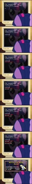 Size: 1526x8671 | Tagged: computer, derpibooru import, derpy hooves, homestar runner, parody, safe, text, twilight sparkle, virus