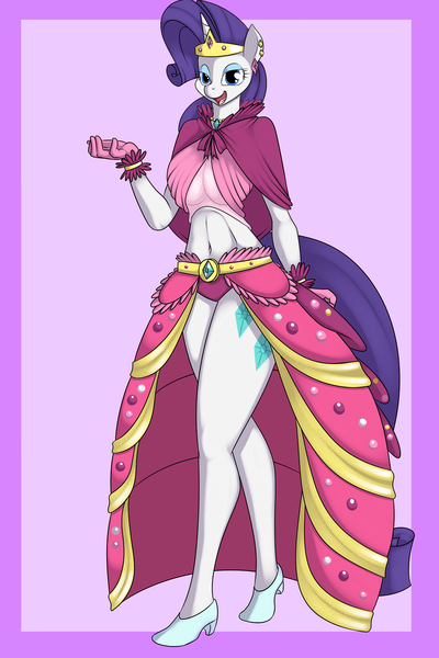 Size: 1200x1800 | Tagged: anthro, artist:hivelordlusa, artist:kloudmutt, belly button, breasts, clothes, derpibooru import, dress, edit, female, gala dress, midriff, ponyrumi, rarity, solo, suggestive