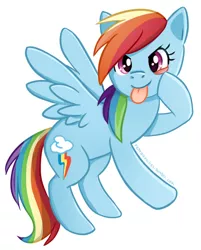 Size: 550x684 | Tagged: safe, artist:tsurime, derpibooru import, rainbow dash, rude, solo, tongue out