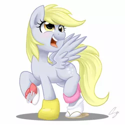 Size: 1500x1500 | Tagged: safe, artist:steffy-beff, derpibooru import, derpy hooves, pegasus, pony, clothes, female, galoshes, high heels, mare, sandals, shoes, sneakers, solo, wardrobe misuse