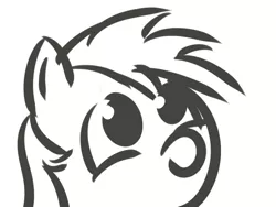 Size: 640x480 | Tagged: artist:tggeko, cute, derpibooru import, monochrome, rainbow dash, safe, smiling, solo