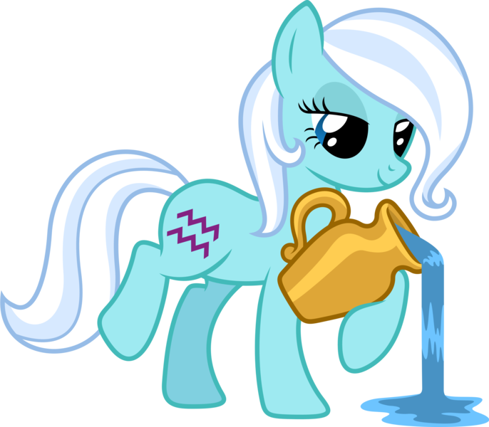 Size: 5000x4375 | Tagged: safe, artist:xpesifeindx, derpibooru import, oc, oc:aquarius, unofficial characters only, earth pony, pony, absurd resolution, aquarius, female, jug, mare, ponyscopes, simple background, solo, transparent background, vector, water, zodiac