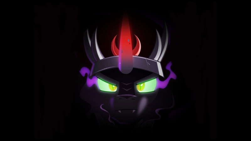 Size: 1280x720 | Tagged: artist:grumbeerkopp, dark, derpibooru import, glow, glowing eyes, king sombra, safe, solo, wallpaper