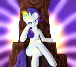 Size: 1600x1400 | Tagged: safe, artist:paulyt7, derpibooru import, rarity, unicorn, crossed legs, signature, solo, throne, throne slouch