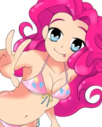 Size: 815x1015 | Tagged: suggestive, artist:jollyrogers5, derpibooru import, pinkie pie, human, adorasexy, armpits, belly button, bikini, breasts, clothes, cute, diapinkes, female, humanized, looking at you, sexy, solo, solo female, swimsuit, tongue out