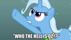 Size: 960x540 | Tagged: safe, derpibooru import, trixie, pony, unicorn, dialogue, female, image macro, mare, meme, oz, solo, the wizard of oz, trixie yells at everything