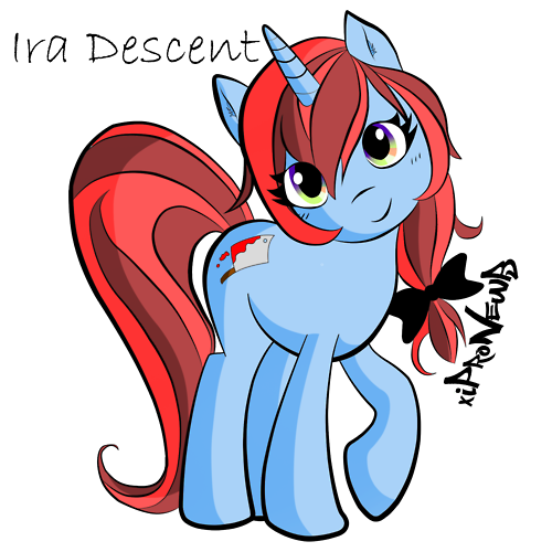 Size: 500x500 | Tagged: safe, artist:xipronewb, derpibooru import, oc, oc:iradescent, unofficial characters only, pony, unicorn, bow, cute, heterochromia, looking at you, raised hoof, smiling, solo