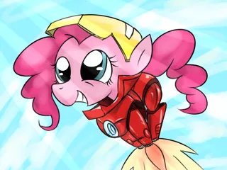 Size: 1024x768 | Tagged: artist:xul410170, crossover, derpibooru import, iron man, pinkie pie, safe, solo