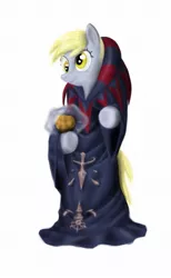 Size: 701x1139 | Tagged: safe, artist:geri1231rt, derpibooru import, derpy hooves, pegasus, pony, caster, castor, crossover, fate/zero, female, mare, muffin, parody, solo