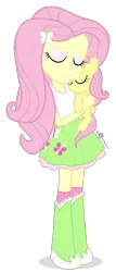 Size: 350x820 | Tagged: safe, artist:dm29, derpibooru import, fluttershy, pony, equestria girls, cute, duality, duo, female, filly, filly fluttershy, hnnng, holding a pony, hug, human ponidox, image, julian yeo is trying to murder us, png, pony pet, simple background, snuggling, square crossover, transparent background, younger
