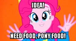 Size: 500x269 | Tagged: safe, derpibooru import, equestria girls, image macro, meme, pinkie has a crazy idea, solo