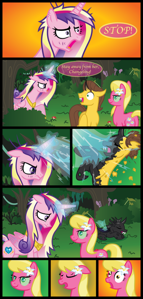 Size: 2423x5042 | Tagged: artist:inkrose98, caramel, changeling, comic, comic:shapeless sun, lily, lily valley, princess cadance, safe, tumblr