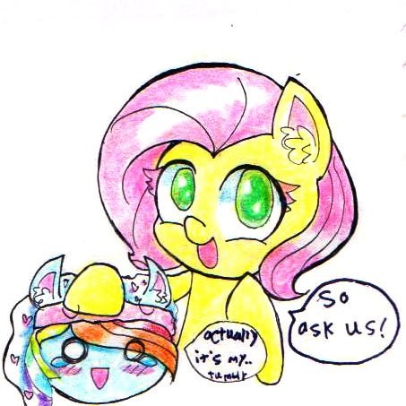 Size: 453x453 | Tagged: ask-rainbowshy-plz, cute, derpibooru import, fluttershy, rainbow dash, safe, shyabetes