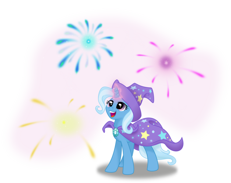 Size: 4000x3166 | Tagged: safe, artist:kp-shadowsquirrel, artist:spier17, derpibooru import, trixie, pony, unicorn, cute, diatrixes, female, fireworks, mare, solo