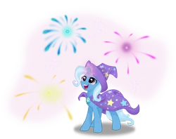 Size: 4000x3166 | Tagged: safe, artist:kp-shadowsquirrel, artist:spier17, derpibooru import, trixie, pony, unicorn, cute, diatrixes, female, fireworks, mare, solo