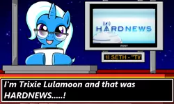 Size: 1004x600 | Tagged: safe, derpibooru import, trixie, pony, unicorn, exploitable meme, female, hard news, mare, meme, minty fresh adventure, news meme, screwattack.com, solo