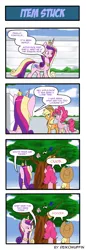 Size: 660x1914 | Tagged: applejack, artist:reikomuffin, ball, comic, derpibooru import, e-tank, football, pinkie pie, princess cadance, safe, tree