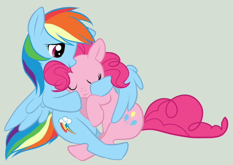 Size: 3507x2480 | Tagged: dead source, safe, artist:strychninehellfriend, derpibooru import, pinkie pie, rainbow dash, female, hug, lesbian, pinkiedash, shipping, snuggling, winghug