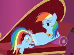 Size: 3968x2976 | Tagged: artist:tyto4tme4l, derpibooru import, draw me like one of your french girls, element of loyalty, fainting couch, parasprite, parasprite bikini, rainbow dash, solo, suggestive