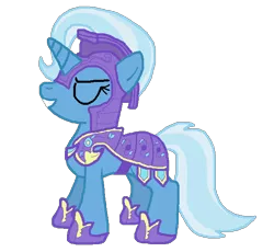 Size: 634x584 | Tagged: safe, artist:shiverbear, derpibooru import, trixie, pony, unicorn, armor, crystal guard armor, female, mare, smiling, solo