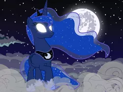 Size: 1501x1123 | Tagged: artist:mintyscratch, cloud, cloudy, derpibooru import, mare in the moon, moon, princess luna, safe, sky, solo, wallpaper