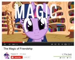 Size: 666x529 | Tagged: derpibooru import, library, magic, obviously fake, safe, twilight sparkle, youtube