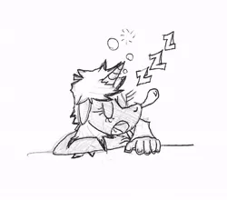 Size: 656x576 | Tagged: artist:herowolfmod, black, derpibooru import, doodle, drawing, monochrome, random, safe, sleeping, snot bubble, solo, table