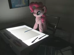 Size: 1280x960 | Tagged: artist:template93, derpibooru import, earbuds, ipod, irl, marker, paper, pen, pencil, photo, pinkie pie, plushie, safe, solo