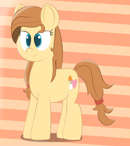 Size: 1393x1557 | Tagged: safe, artist:abstract-spectrum, derpibooru import, oc, oc:cream heart, unofficial characters only, earth pony, pony, cutie mark, female, hooves, mare, smiling, solo, striped background