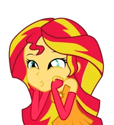 Size: 680x750 | Tagged: safe, artist:hannah-joy64, derpibooru import, sunset shimmer, equestria girls, cute, dashface, simple background, so awesome, solo, vector, white background