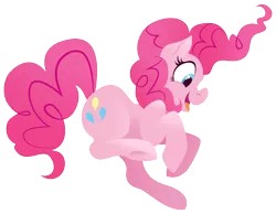 Size: 1800x1400 | Tagged: safe, artist:justasuta, derpibooru import, pinkie pie, earth pony, pony, cutie mark, female, hooves, lineless, mare, open mouth, simple background, smiling, solo, transparent background