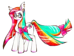 Size: 900x682 | Tagged: safe, artist:akikodestroyer, derpibooru import, oc, unofficial characters only, earth pony, pony, bow, joke oc, solo