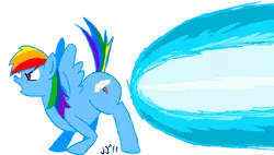 Size: 782x444 | Tagged: safe, derpibooru import, edit, rainbow dash, pony, fart, hyper beam, solo