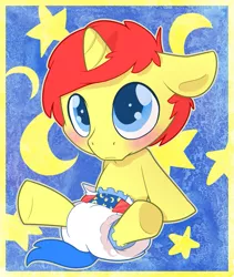 Size: 821x972 | Tagged: safe, artist:cuddlehooves, derpibooru import, oc, unofficial characters only, pony, baby, baby pony, diaper, foal, poofy diaper, solo