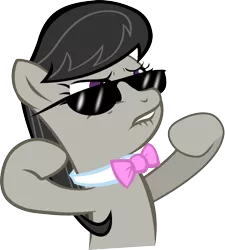 Size: 880x978 | Tagged: artist:haetran, artist:mellowbloom, come at me bro, derpibooru import, octavia melody, reaction image, safe, simple background, solo, sunglasses, transparent background, vector