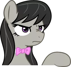 Size: 690x649 | Tagged: safe, artist:haetran, artist:reiduran, derpibooru import, octavia melody, earth pony, pony, bowtie, female, mare, octavia is not amused, reaction image, simple background, solo, transparent background, unamused, vector