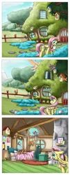 Size: 1201x2977 | Tagged: artist:otakuap, bed, comic, crash, derp, derpibooru import, first aid kit, floppy ears, fluttershy, frown, giant moth, goggles, gritted teeth, messy mane, moth, mouth hold, oc, oc:fluffy the bringer of darkness, pain star, prone, rainbow dash, safe, scootacrash, scootaloo, smiling, wide eyes, worried