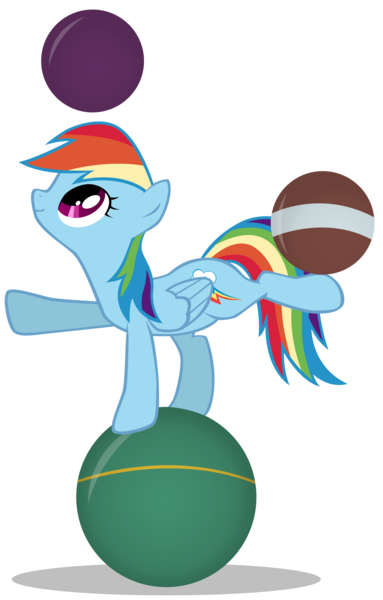 Size: 4000x6265 | Tagged: artist:maximillianveers, balancing, ball, derpibooru import, rainbow dash, safe, solo