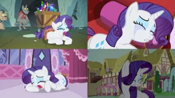 Size: 1229x691 | Tagged: a dog and pony show, comic, crying, derpibooru import, diamond dog, drama queen, edit, edited screencap, lesson zero, magical mystery cure, marshmelodrama, rarity, rover, safe, screencap, screencap comic, sisterhooves social, whining