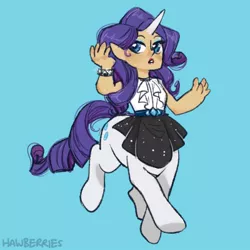 Size: 400x400 | Tagged: artist:leoniexli, centaur, chibi, clothes, derpibooru import, horned humanization, humanized, rarity, ruffles, safe, skirt, solo