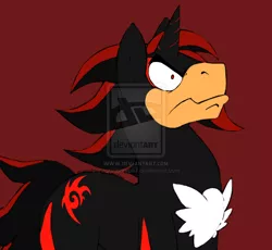 Size: 900x828 | Tagged: safe, artist:kookiekrap47, derpibooru import, ponified, pony, unicorn, angry, archie comics, archie sonic universe, chest fluff, faic, grumpy, male, rage, reaction image, shadow the hedgehog, solo, sonic the hedgehog (series), stallion, watermark
