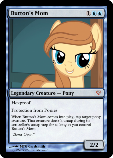 Size: 396x554 | Tagged: safe, derpibooru import, oc, oc:cream heart, unofficial characters only, earth pony, pony, card, female, magic the gathering, mare, smiling, solo, teeth, text