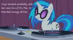 Size: 1064x593 | Tagged: derpibooru import, energy drink, insane pony thread, safe, solo, tumblr, vinyl scratch