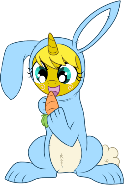 Size: 396x590 | Tagged: safe, artist:lulubell, derpibooru import, oc, oc:ticket, unofficial characters only, alicorn, pony, alicorn oc, bunny costume, carrot, clothes, simple background, solo, transparent background